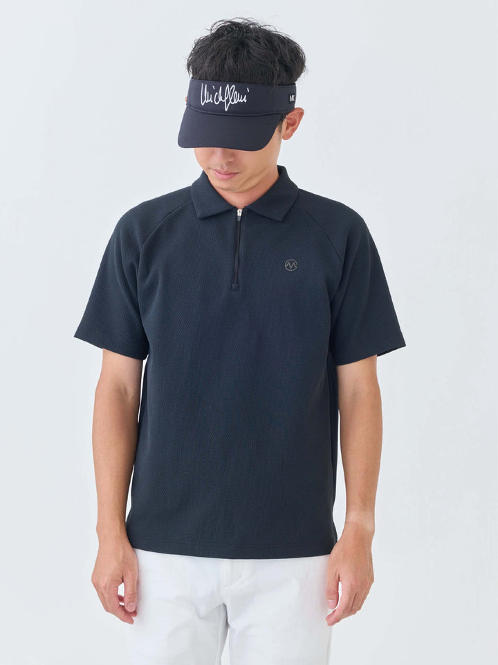 エアリーストレッチハーフジップポロ