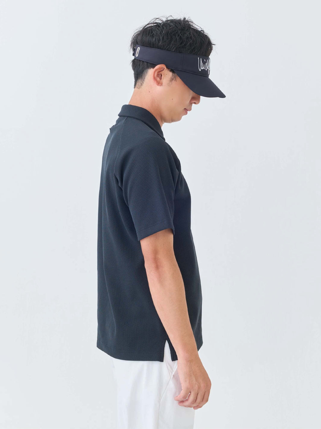 エアリーストレッチハーフジップポロ