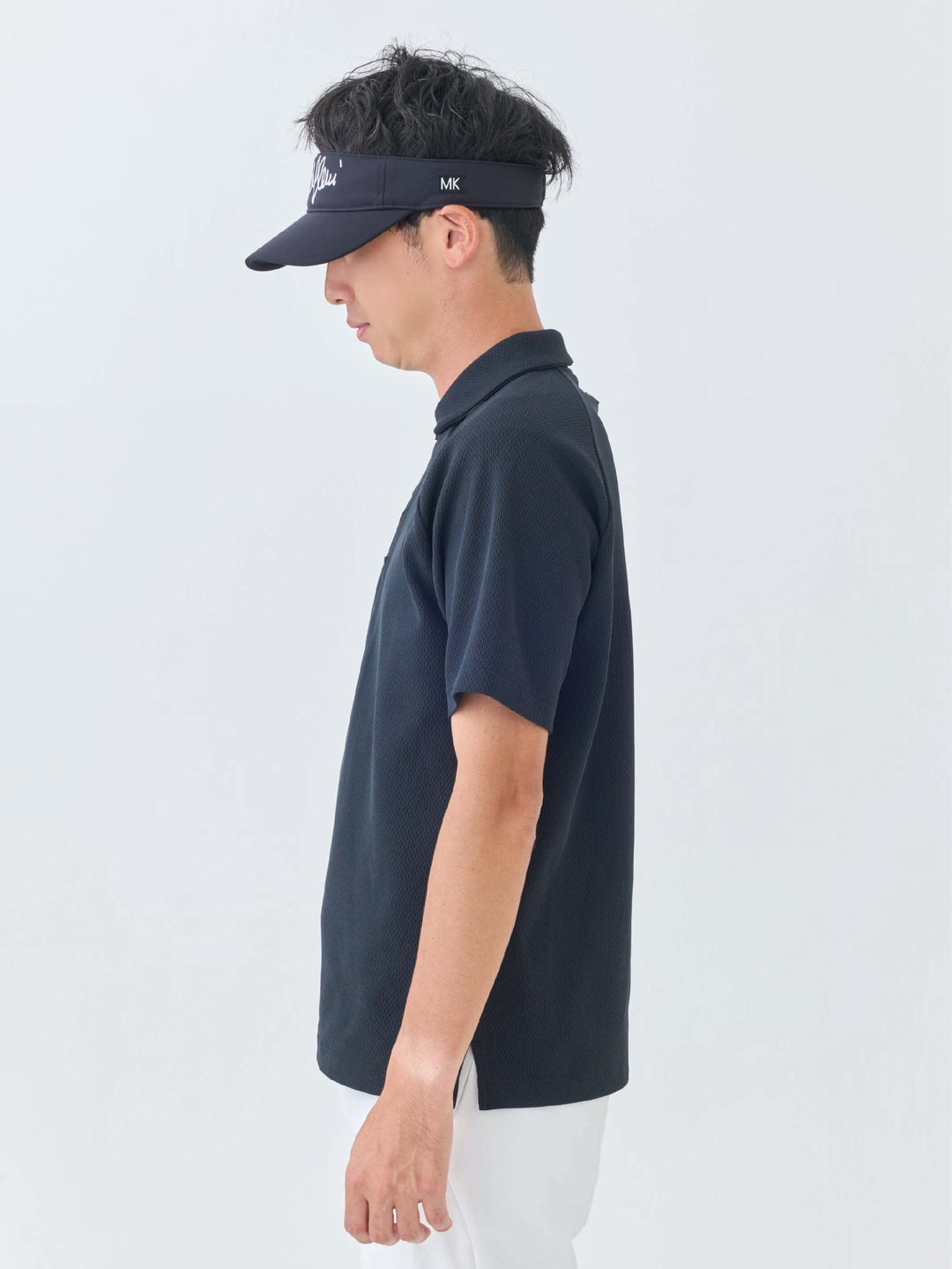 エアリーストレッチハーフジップポロ