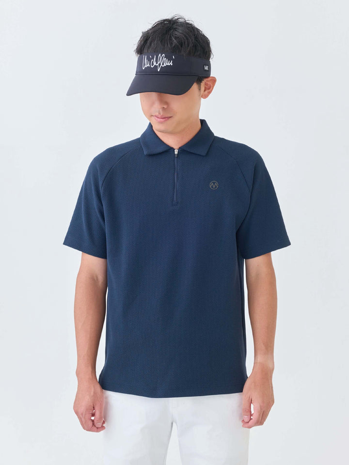エアリーストレッチハーフジップポロ