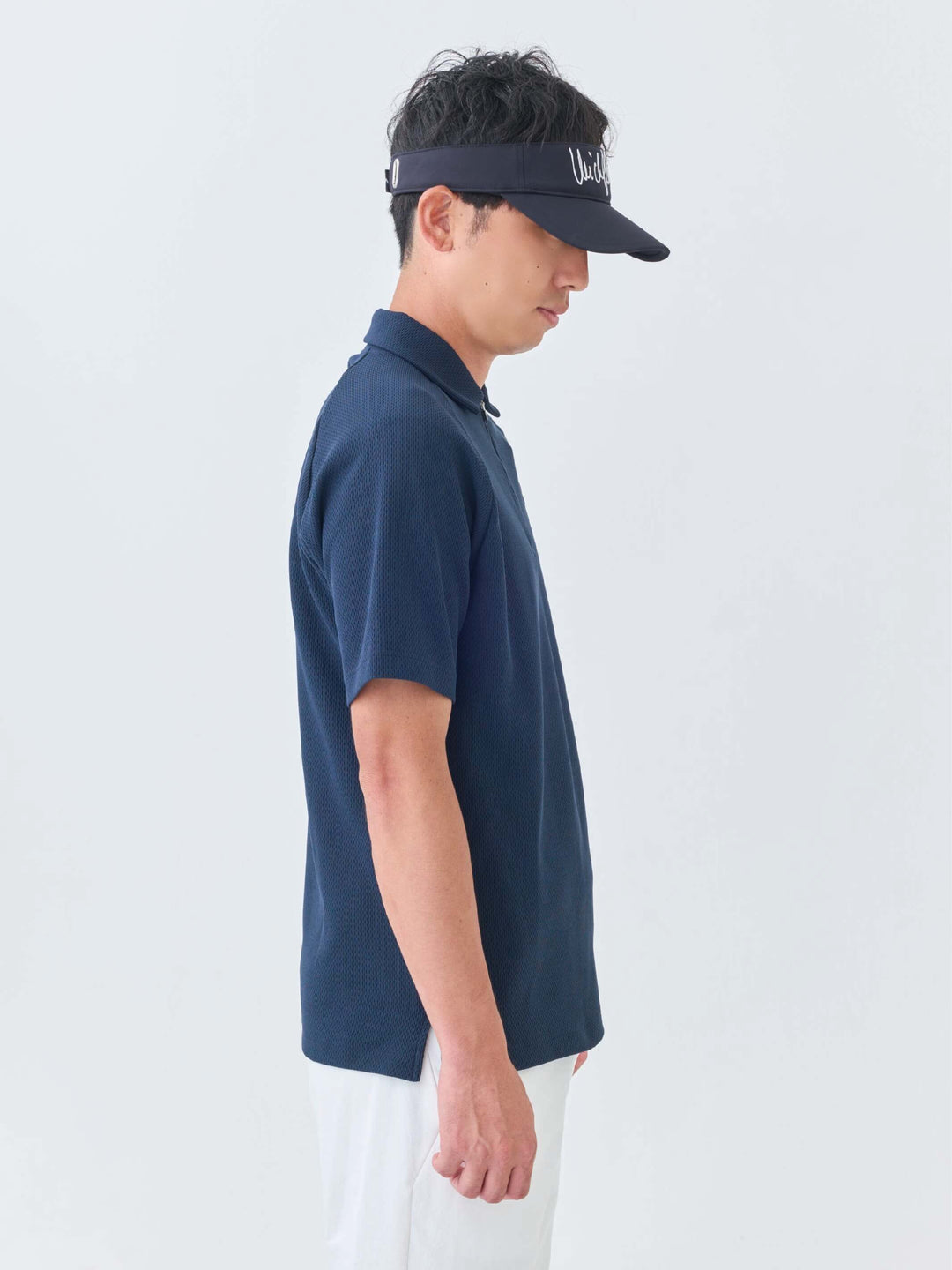 エアリーストレッチハーフジップポロ