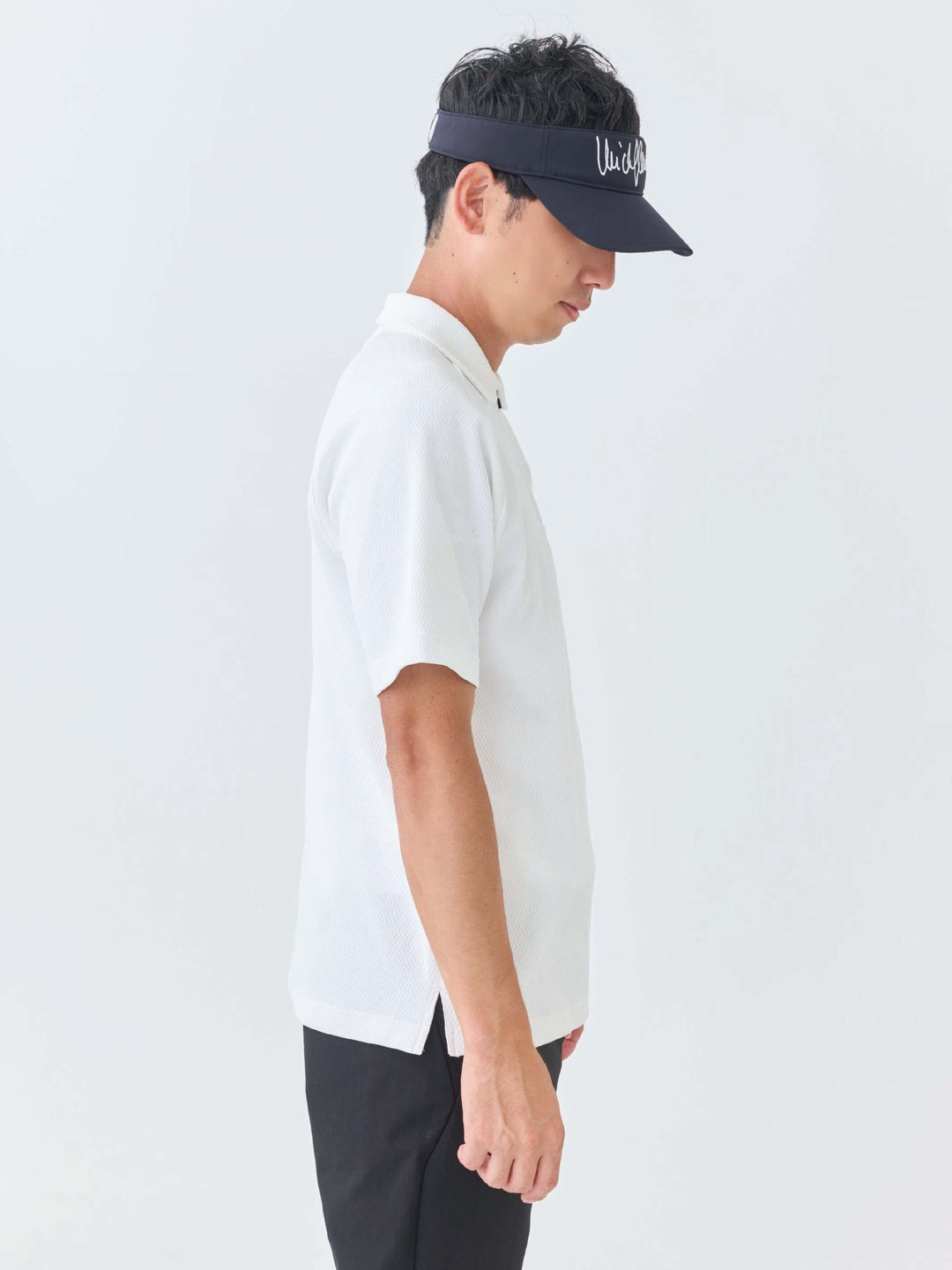 エアリーストレッチハーフジップポロ