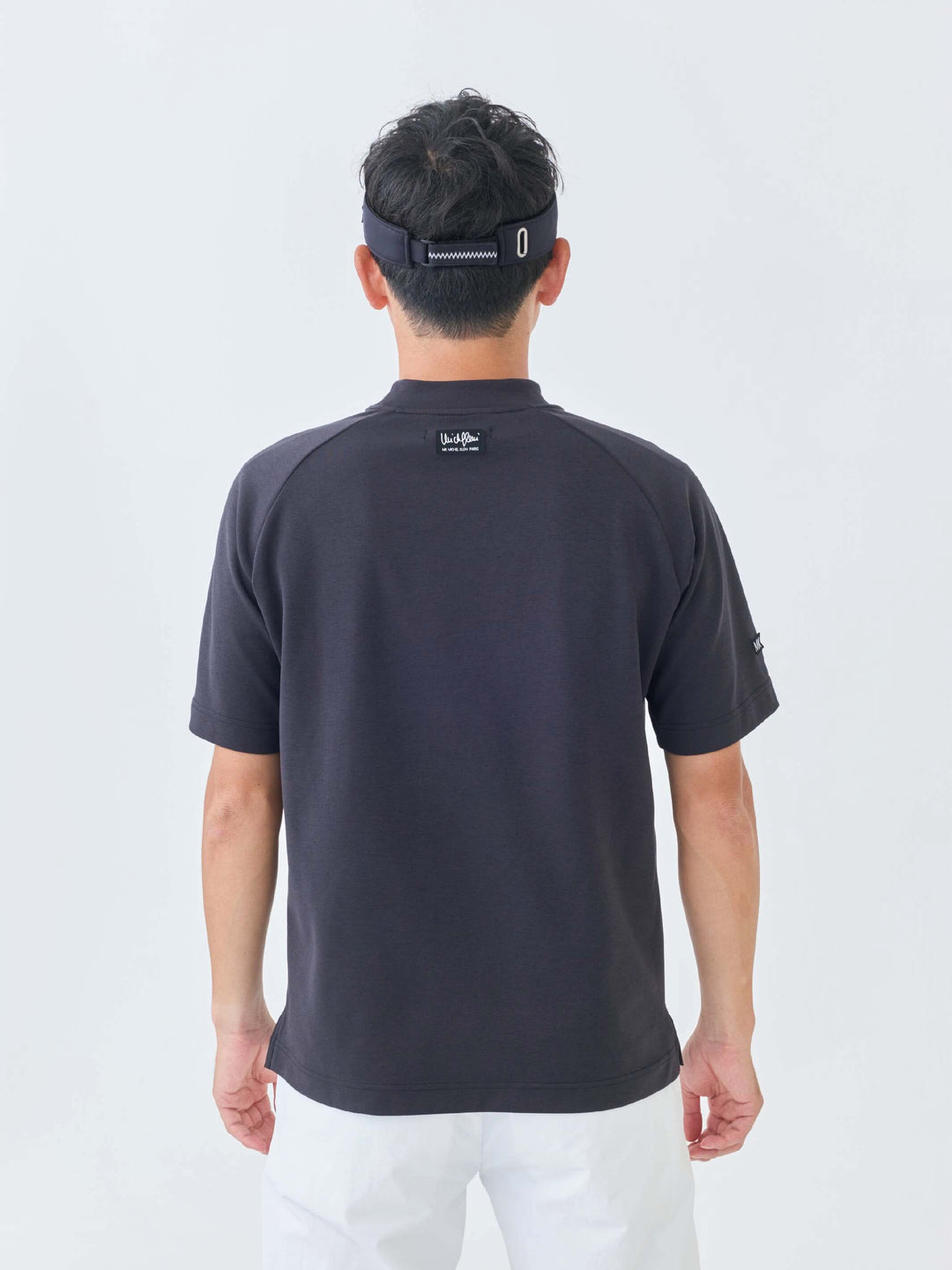 エアリー天竺３Mプリント半袖モックネック