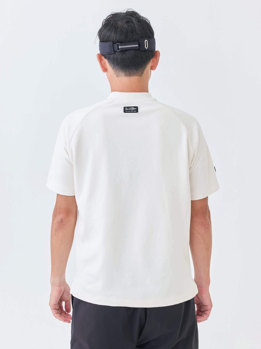 エアリー天竺３Mプリント半袖モックネック