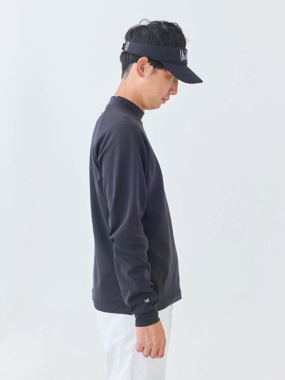 エアリー天竺３Mプリント長袖モックネック