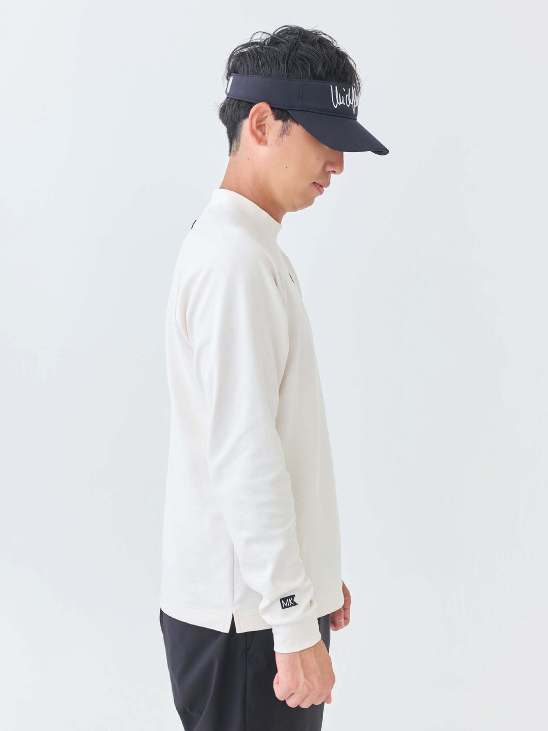 エアリー天竺３Mプリント長袖モックネック