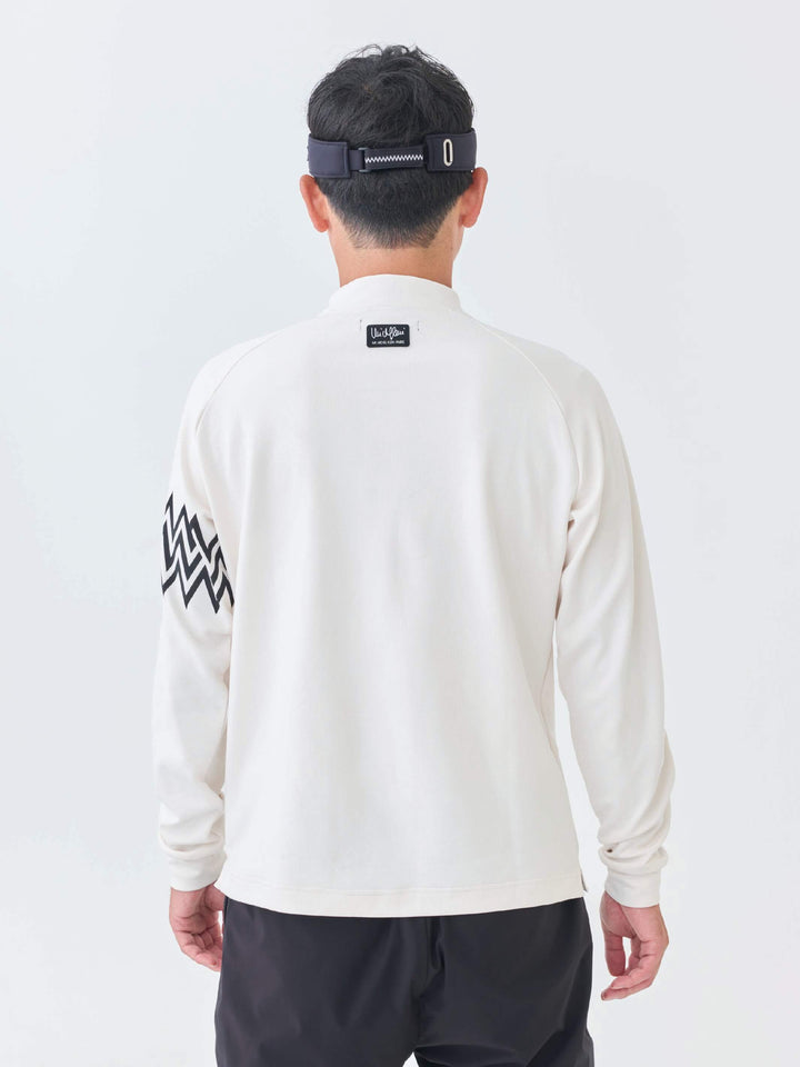 エアリー天竺３Mプリント長袖モックネック