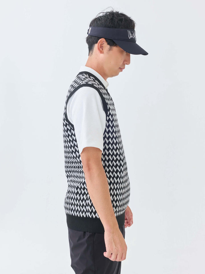 ストレッチニットWジャガードベスト