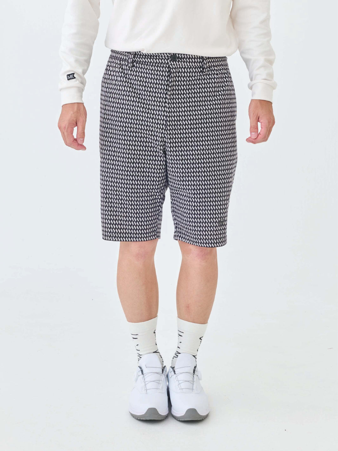 撥水ストレッチハーフタックパンツ