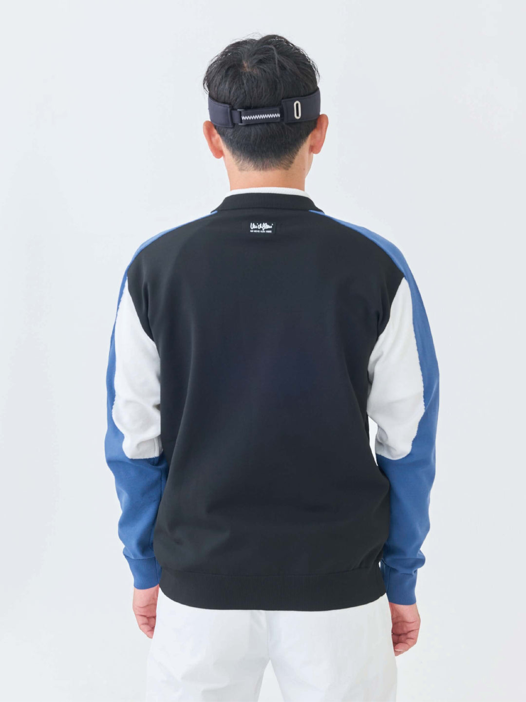 ストレッチニット袖配色セーター