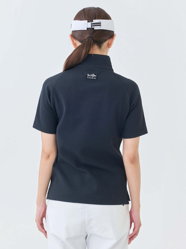 エアリーストレッチハーフジップポロ