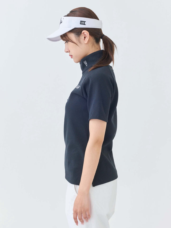 エアリーストレッチハーフジップポロ