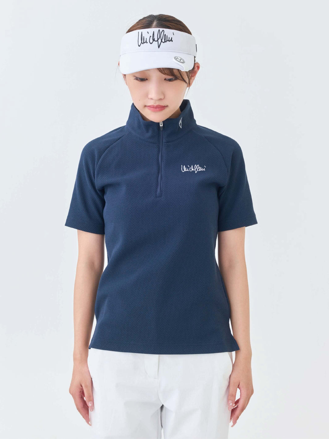 エアリーストレッチハーフジップポロ