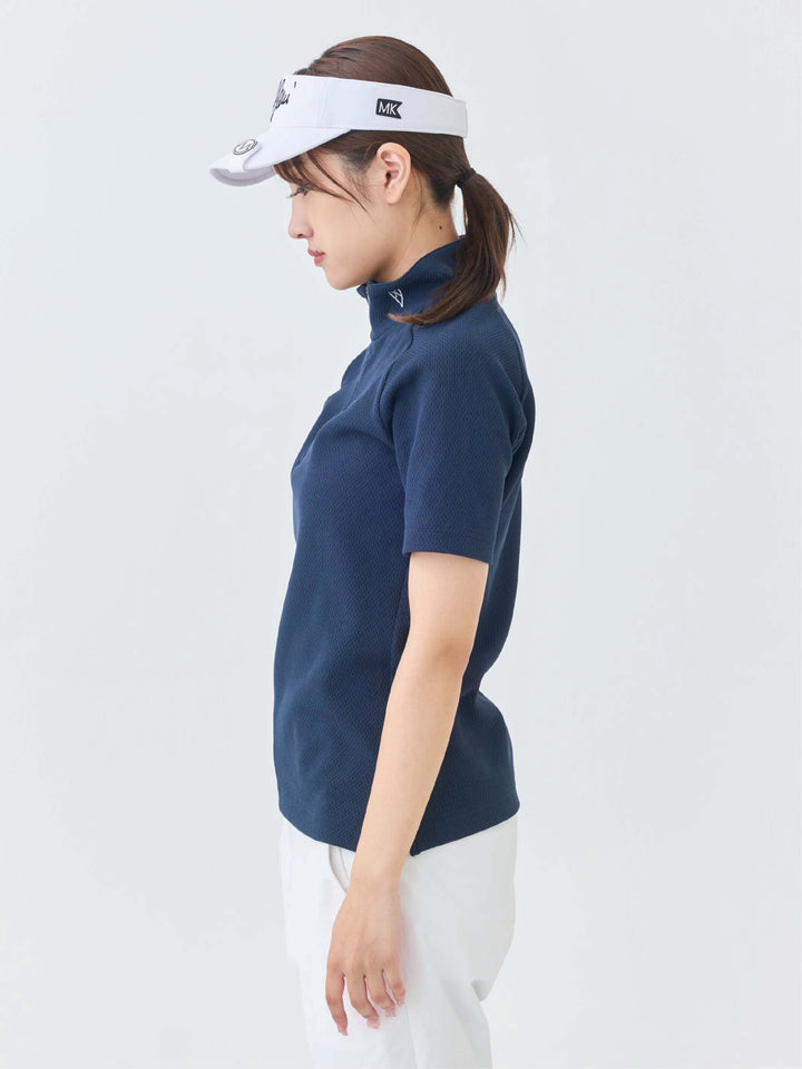 エアリーストレッチハーフジップポロ