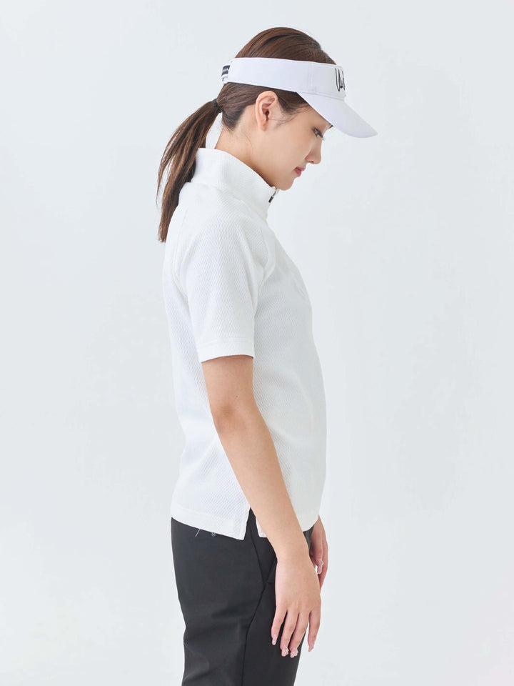 エアリーストレッチハーフジップポロ