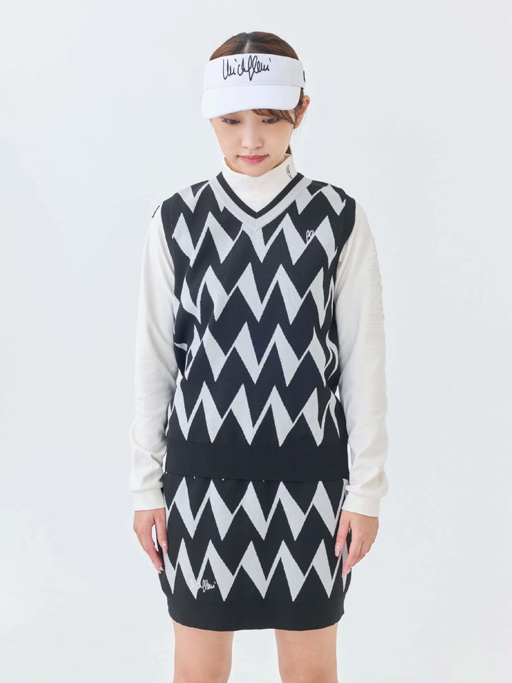 ストレッチニットWジャガードベスト