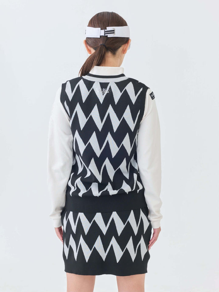 ストレッチニットWジャガードベスト