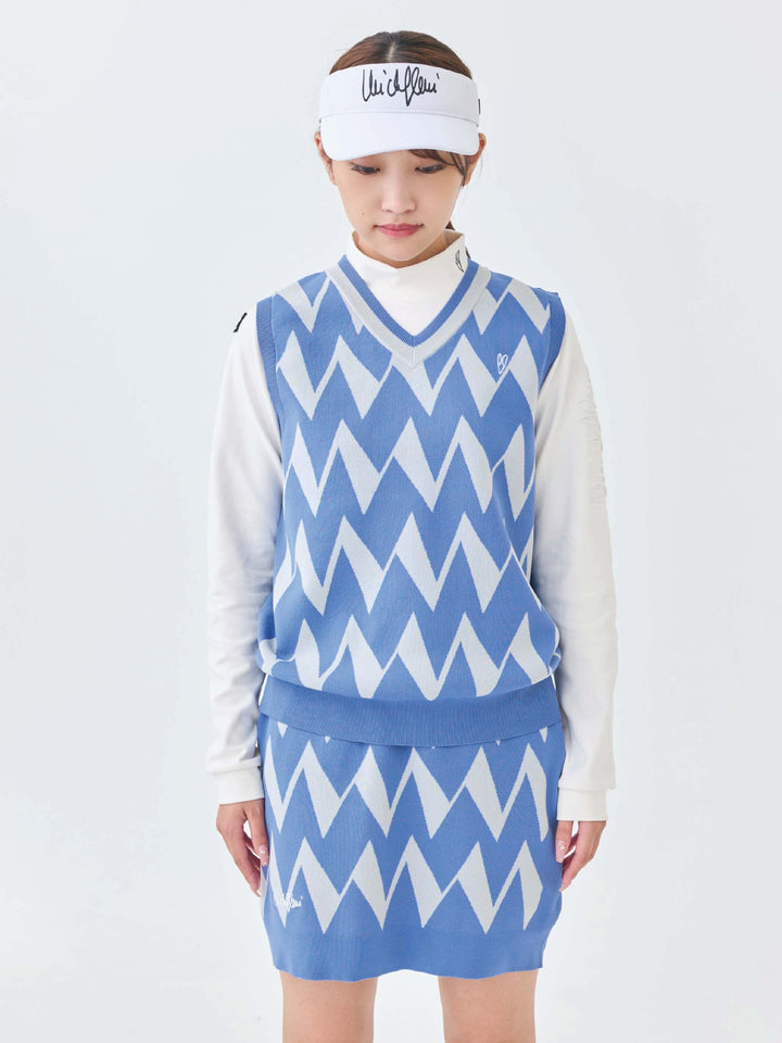 ストレッチニットWジャガードベスト