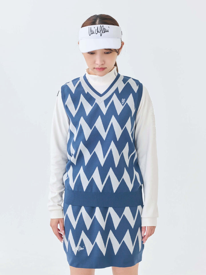 ストレッチニットWジャガードベスト