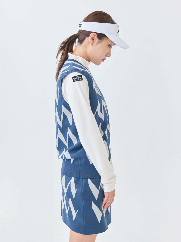 ストレッチニットWジャガードベスト