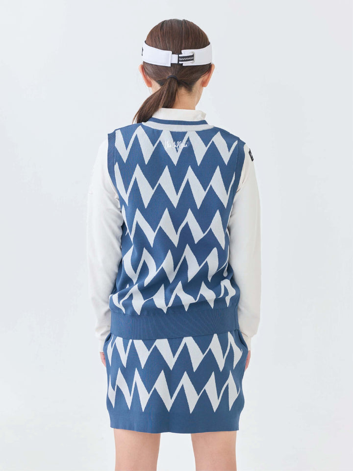 ストレッチニットWジャガードベスト