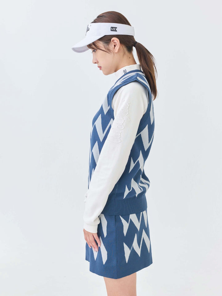 ストレッチニットWジャガードベスト