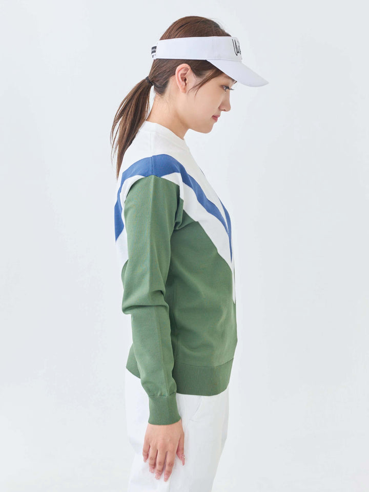 ストレッチニットM配色セーター