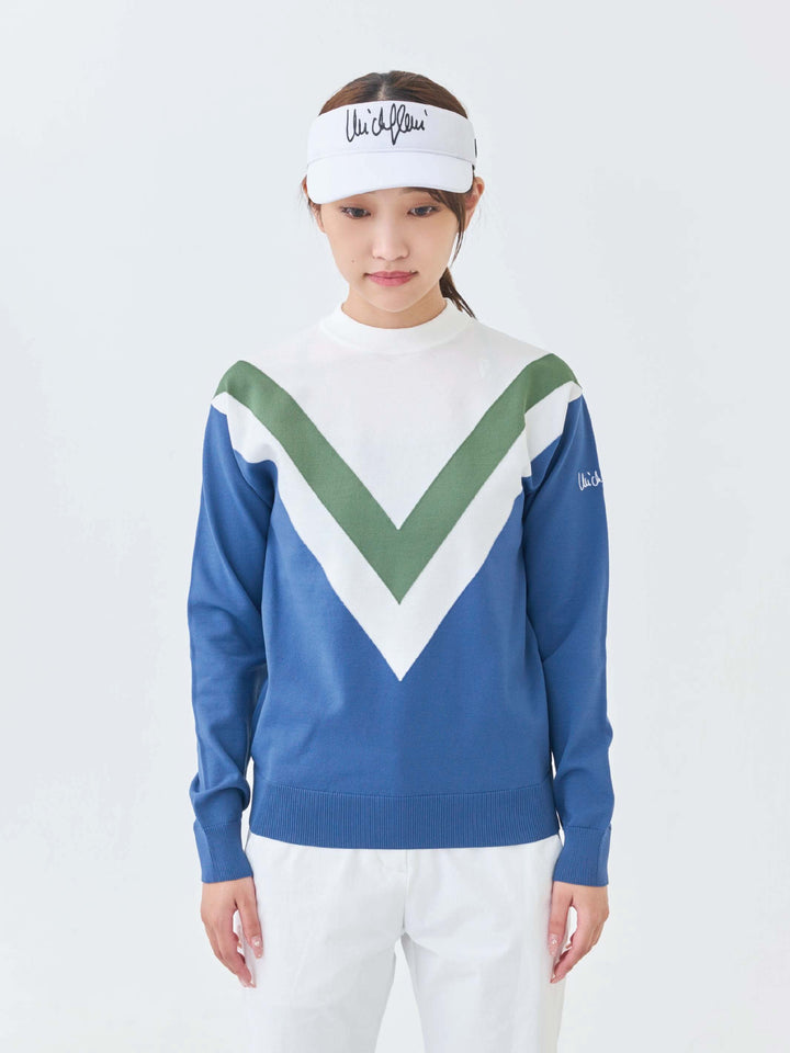 ストレッチニットM配色セーター