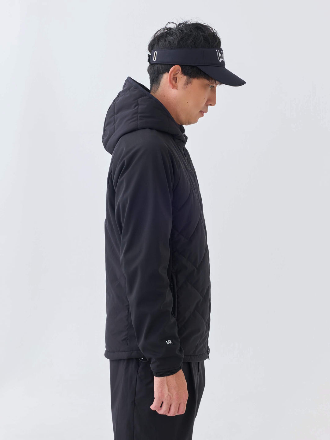 撥水ストレッチキルトフーディーブルゾン