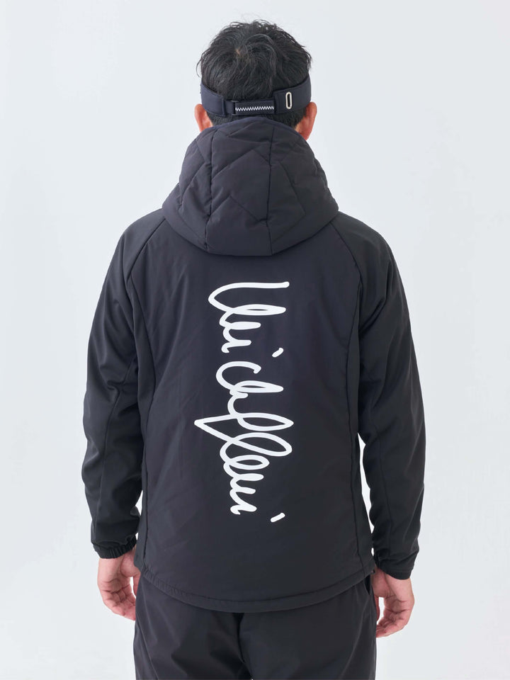 撥水ストレッチキルトフーディーブルゾン