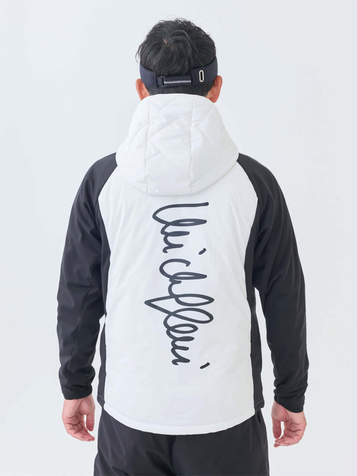 撥水ストレッチキルトフーディーブルゾン