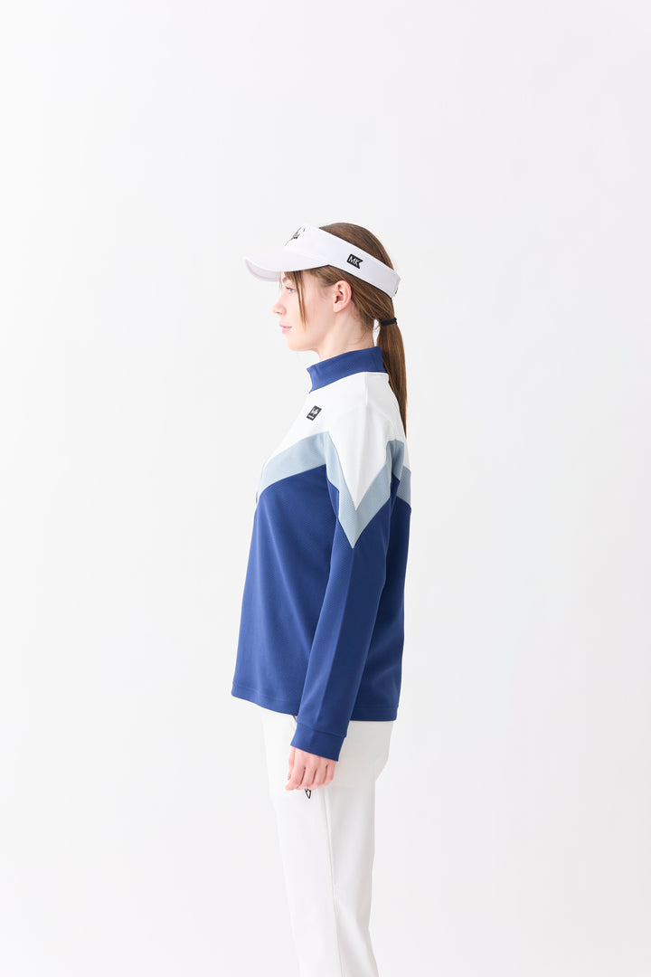 COOL MAXバイカラー長袖モックネック