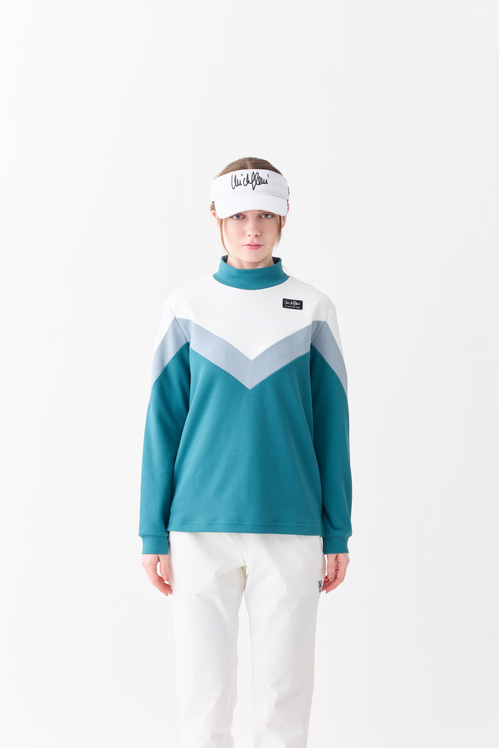 COOL MAXバイカラー長袖モックネック
